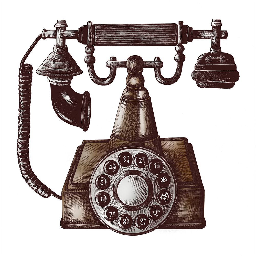 Old phone vintage style illustration