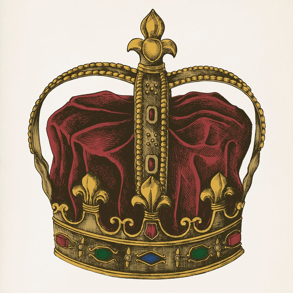 Hand drawn royal crown isolated on background