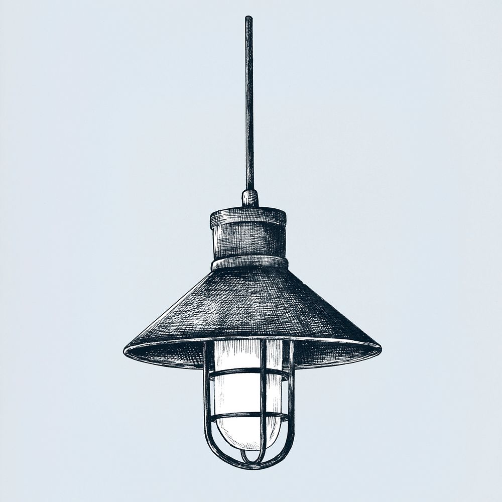 Ceiling light vintage style illustration