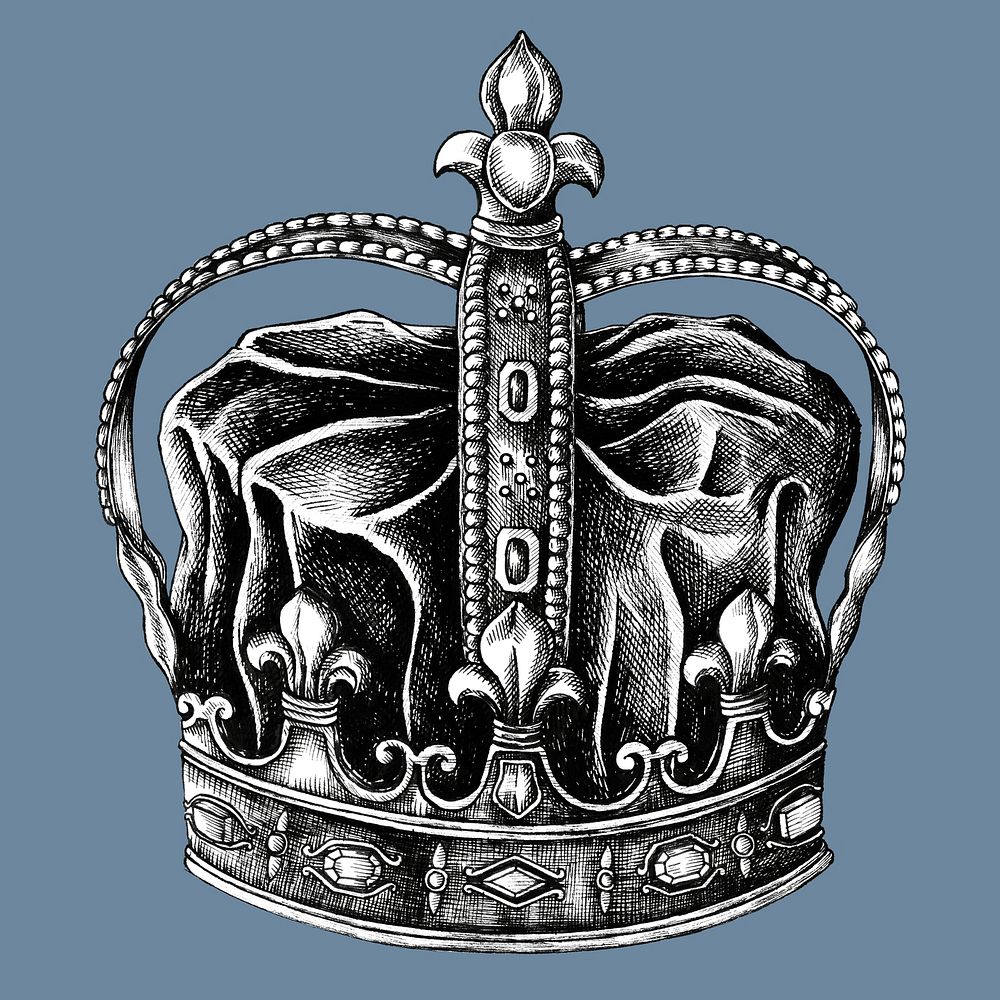 Hand drawn crown isolated on background