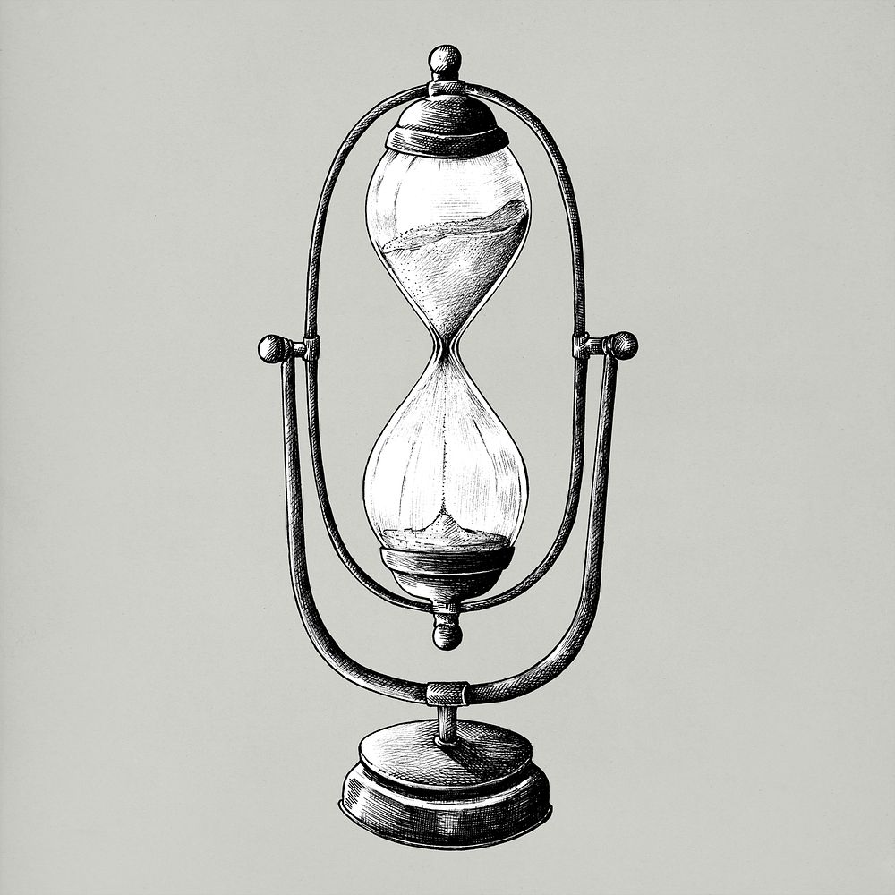 Hand drawn sandglass isolated on background