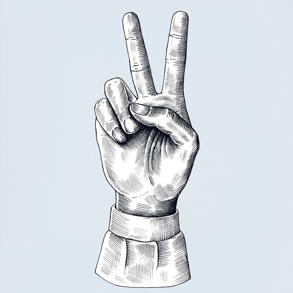 Peace sign vintage style illustration