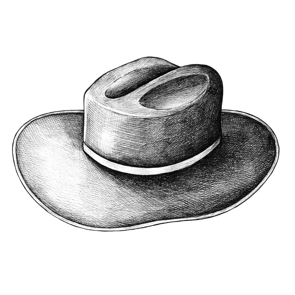 Hnad drawn sun hat isolated on background