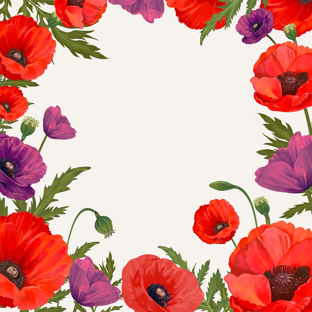 Blank floral frame design vector