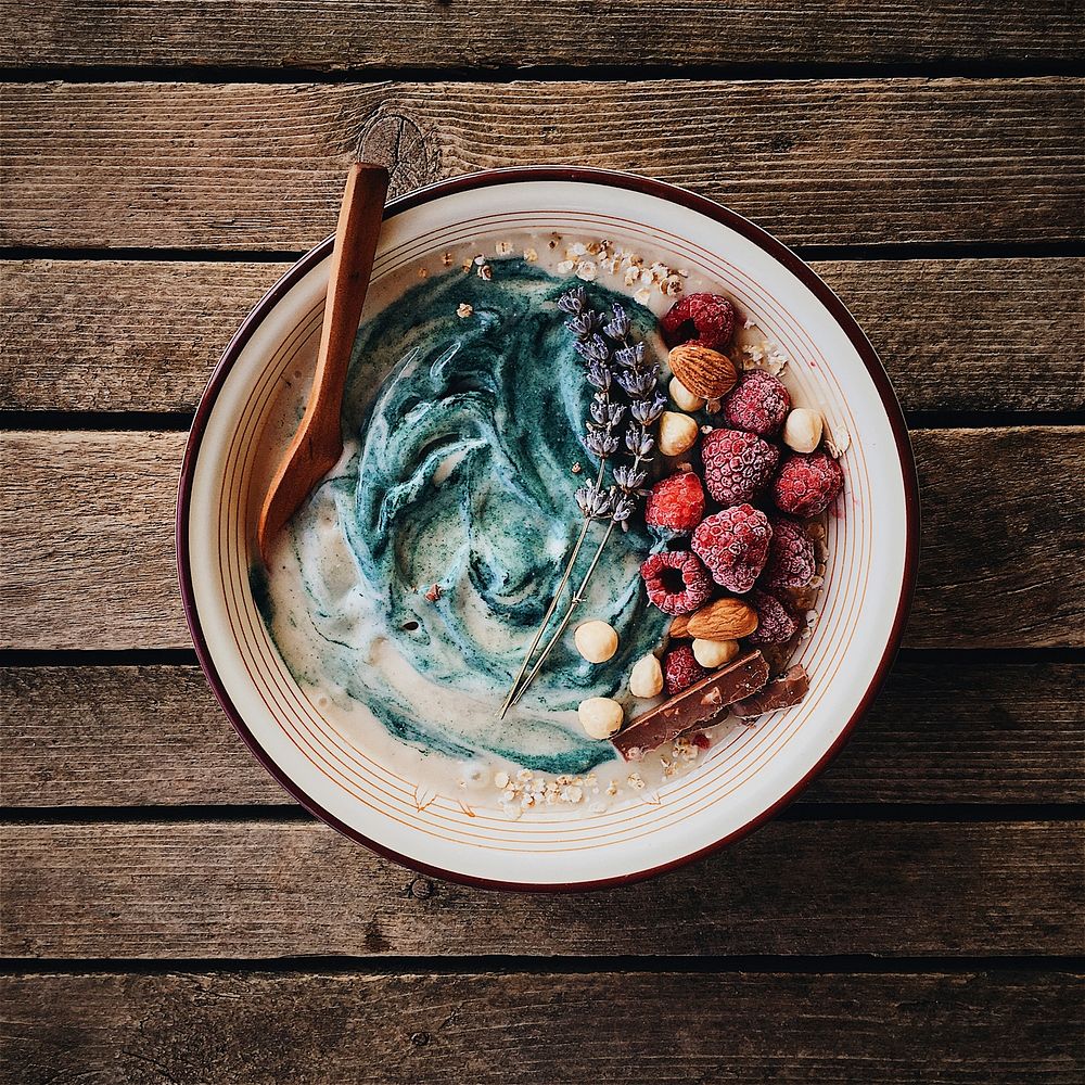 Free healthy smoothie bowl with fruits image, public domain food CC0 photo.