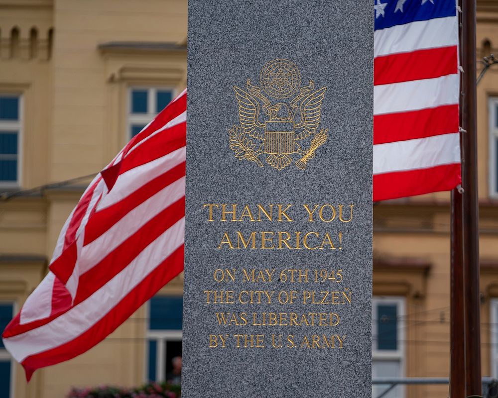 Secretary of State Michael R. Pompeo visits the &ldquo;Thank You America&rdquo; Memorial, in Pilsen, Czech Republic, on…