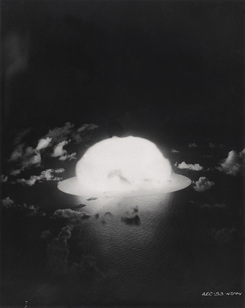 An early phase of a nuclear detonation at Eniwetok during the 1951 tests. Original public domain image from Flickr