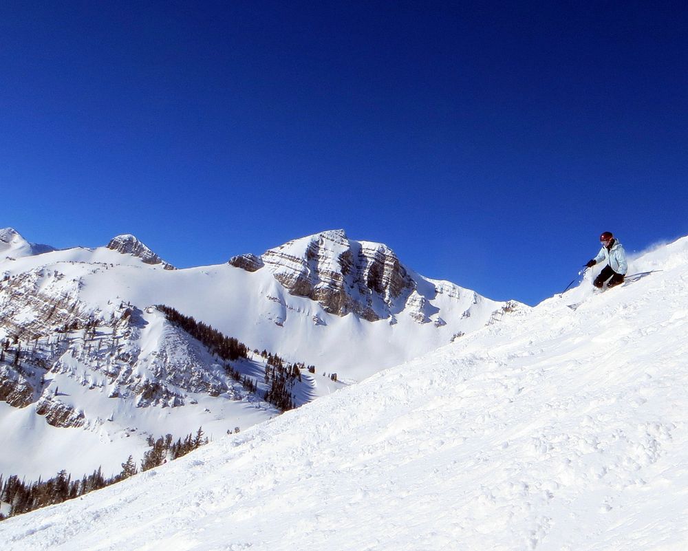 Skier winter snow. Original public domain image from Flickr