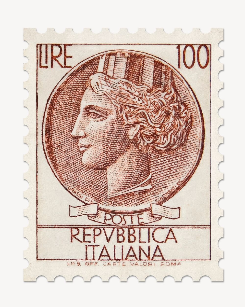 Vintage postage stamp from Italy psd
