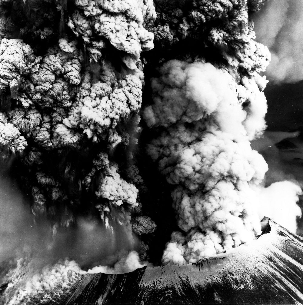 Mt St Helens Erupting 5-18-1980, GPNF, WA. Original public domain image from Flickr