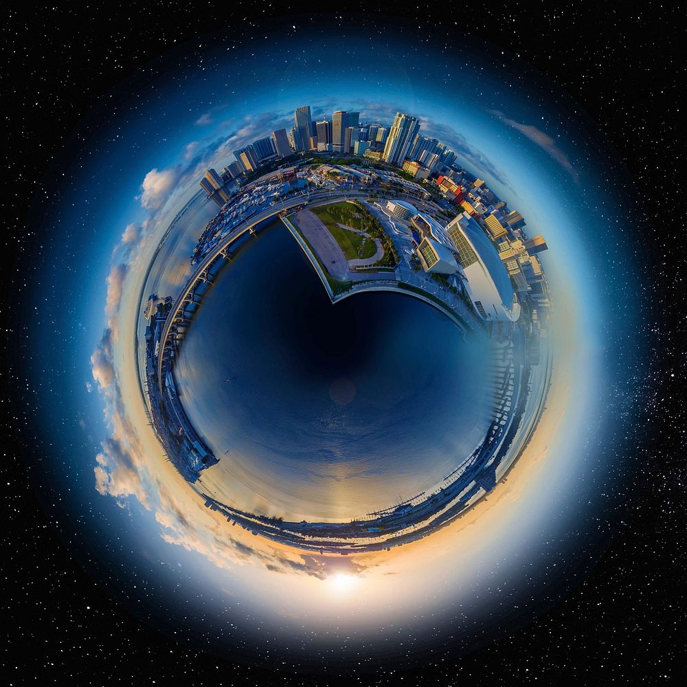 City view in globe shape. Free public domain CC0 photo