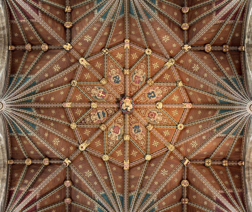 Free church ceiling image, public domain interior design CC0 photo.