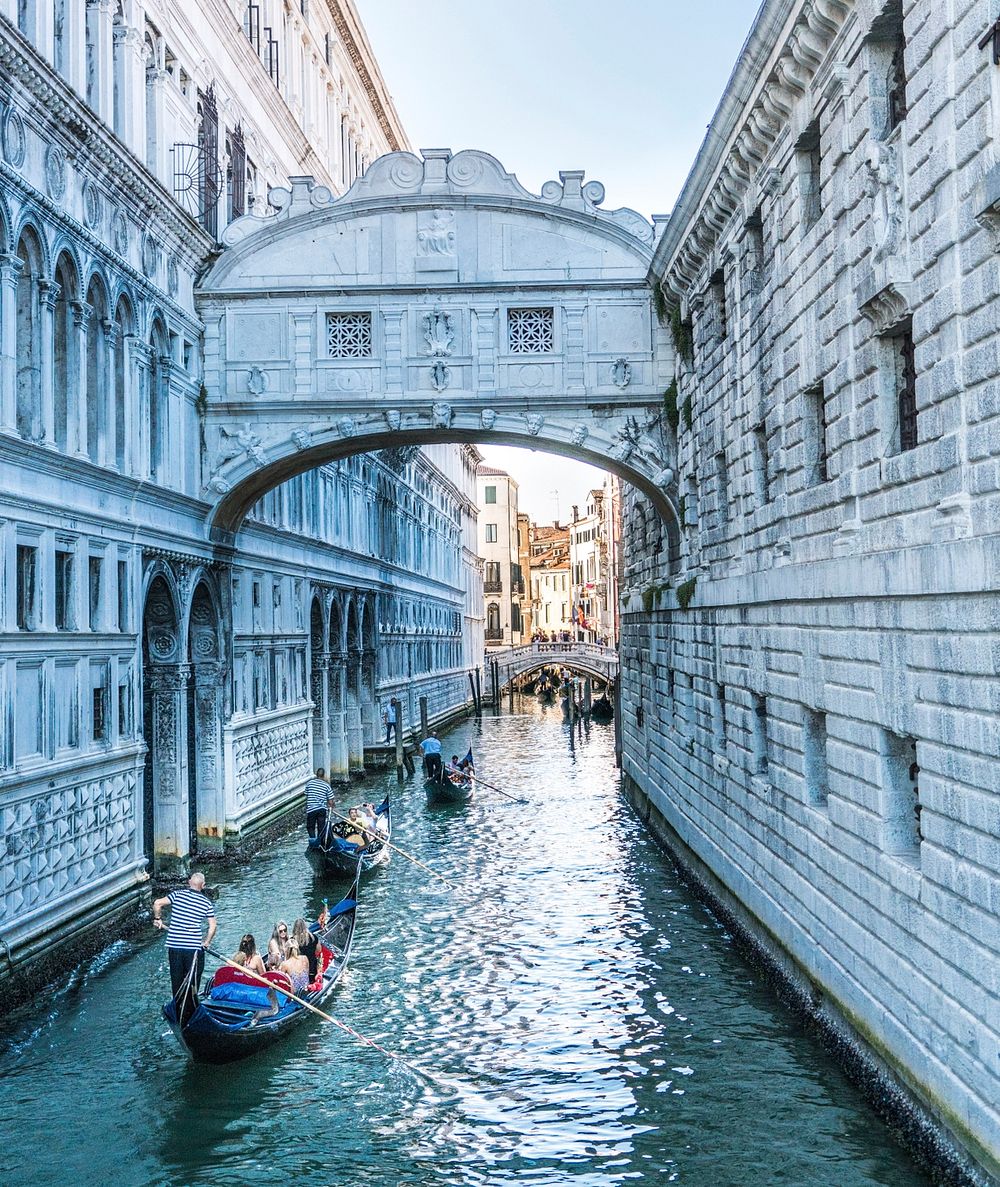 The Bridge of Sighs bridge in Venice, Italy. Free public domain CC0 image.