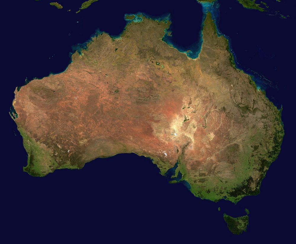 Australia continent. Free public domain CC0 photo.