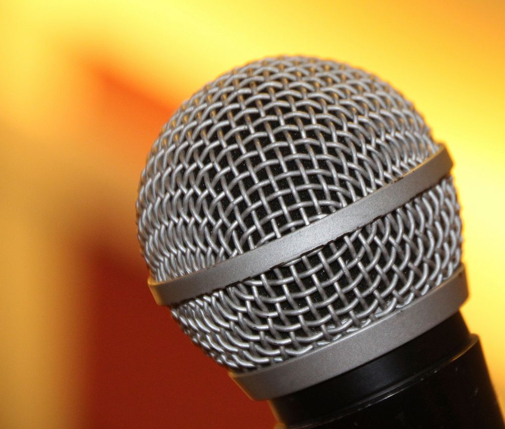 Microphone background, musical equipment. Free public domain CC0 photo.