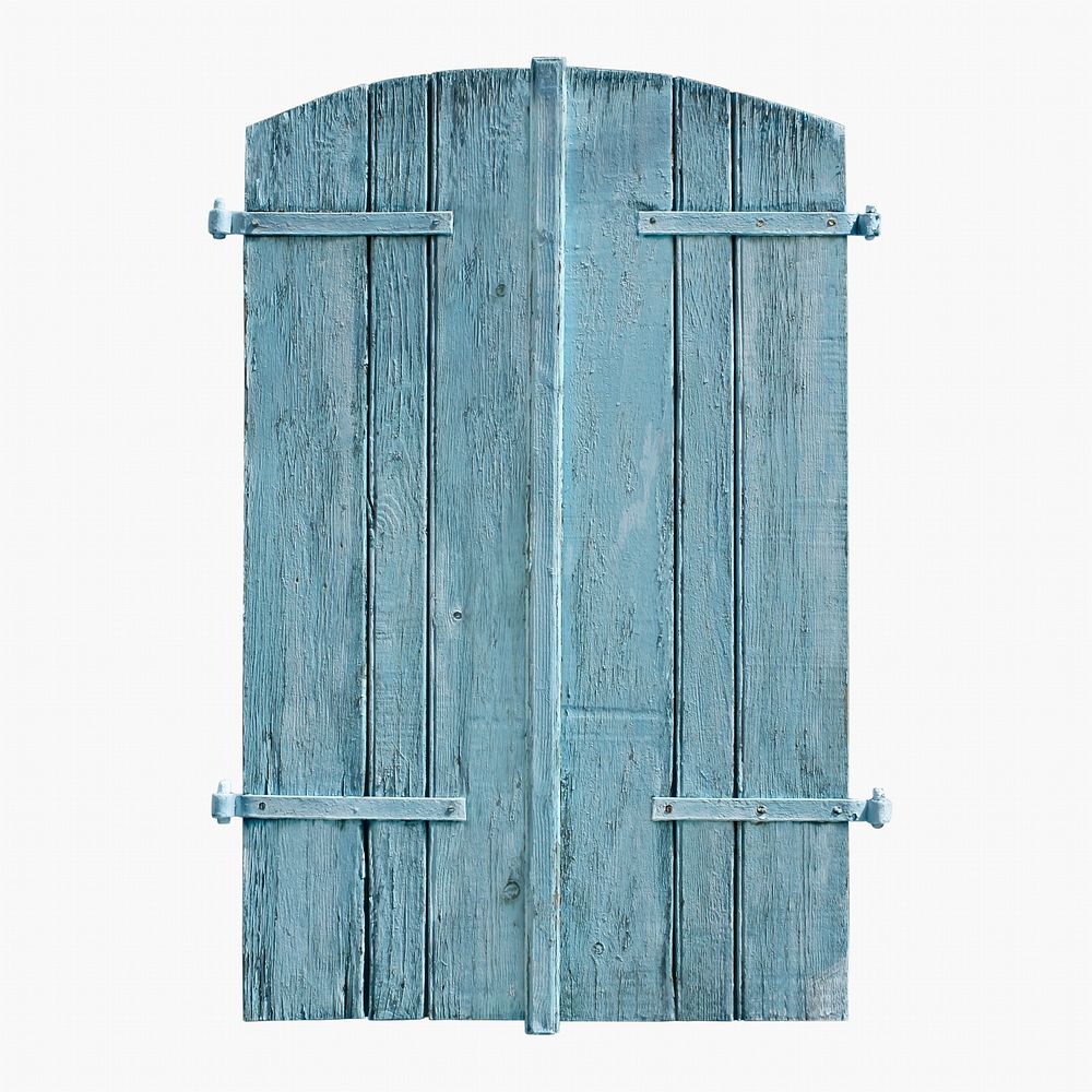 Rustic battened door clipart, blue architecture design