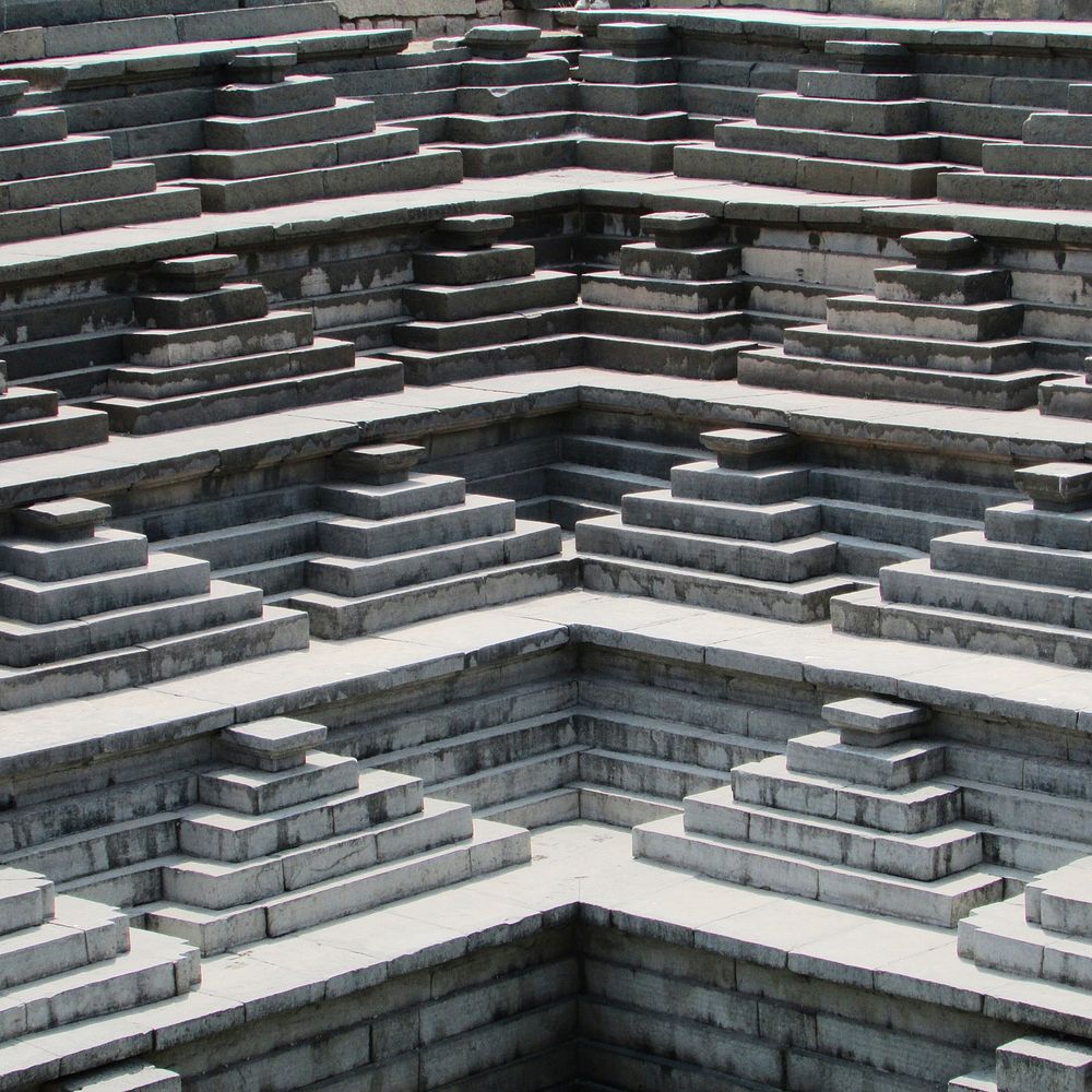 Stepwell Hampi close up. Free public domain CC0 image.