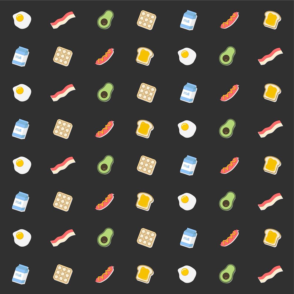 Seamless food pattern vector