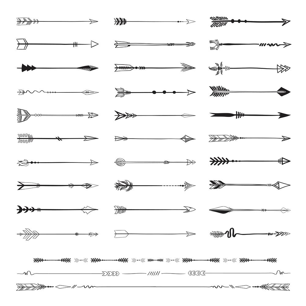 Set collection of arrows icons vector illustration on white background