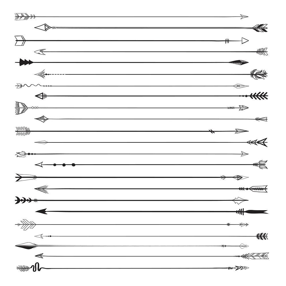 Set collection of arrows icons vector illustration on white background