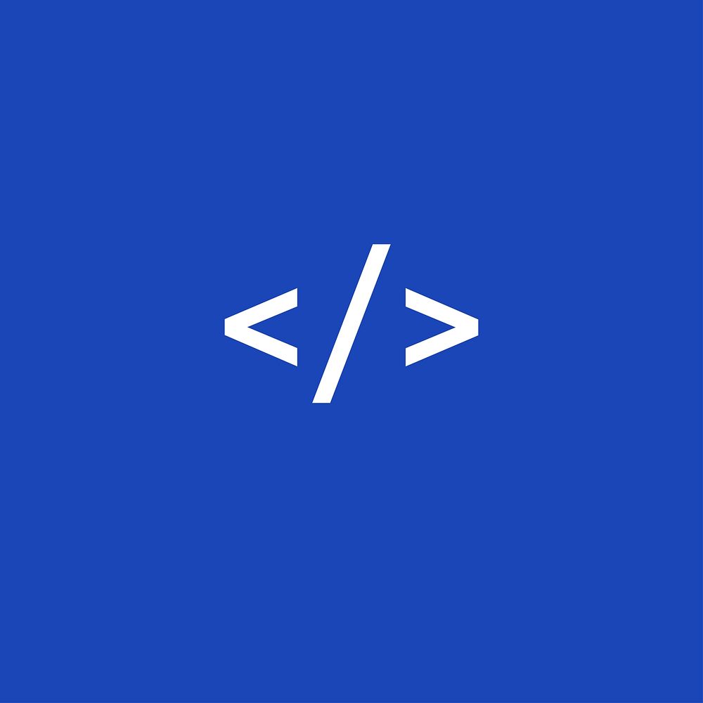 Web code icon vector on blue background