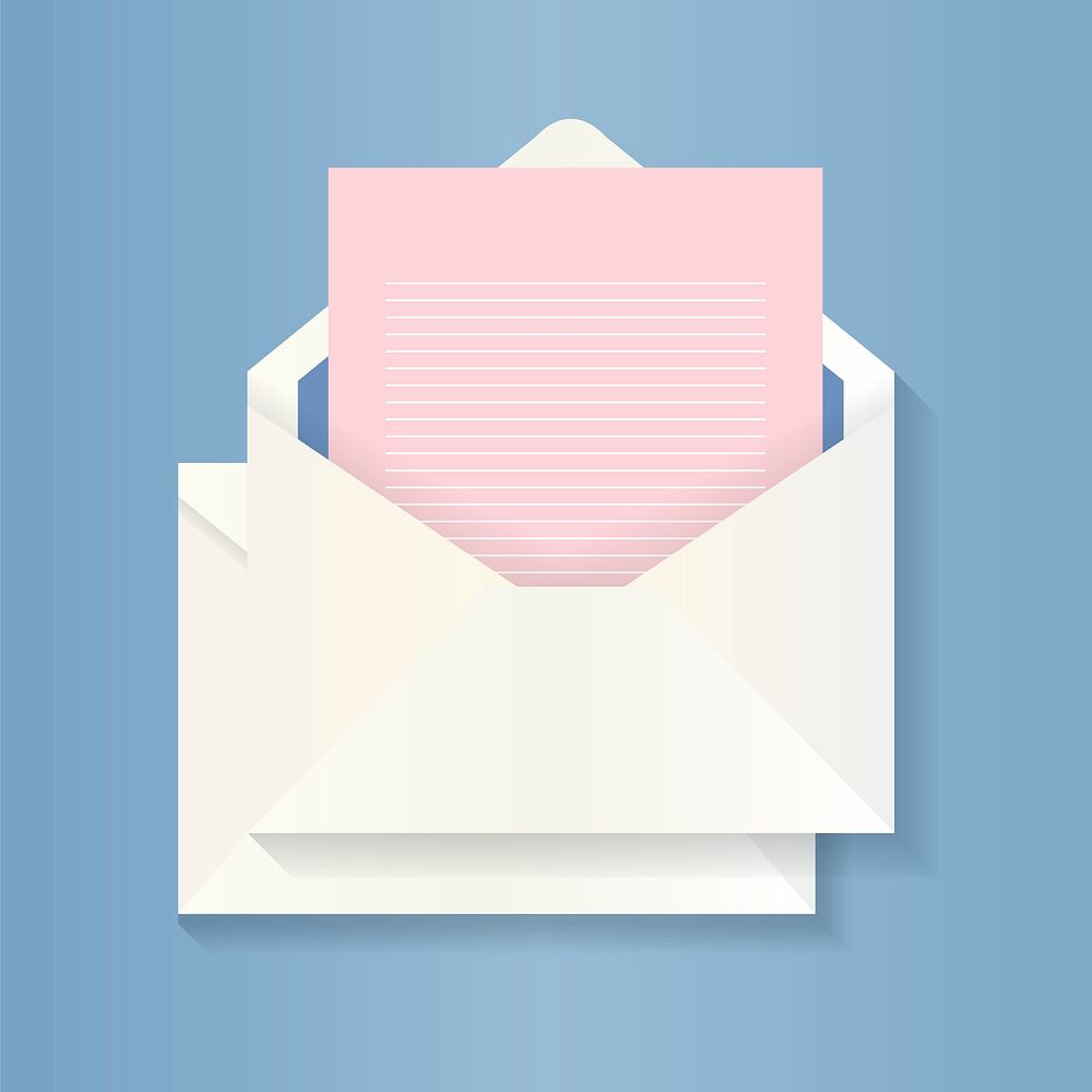 Blank letter and envelope illustration