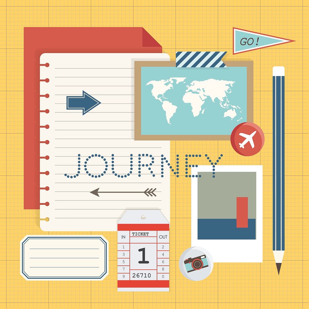Mockup of journey travel planning vector illustration