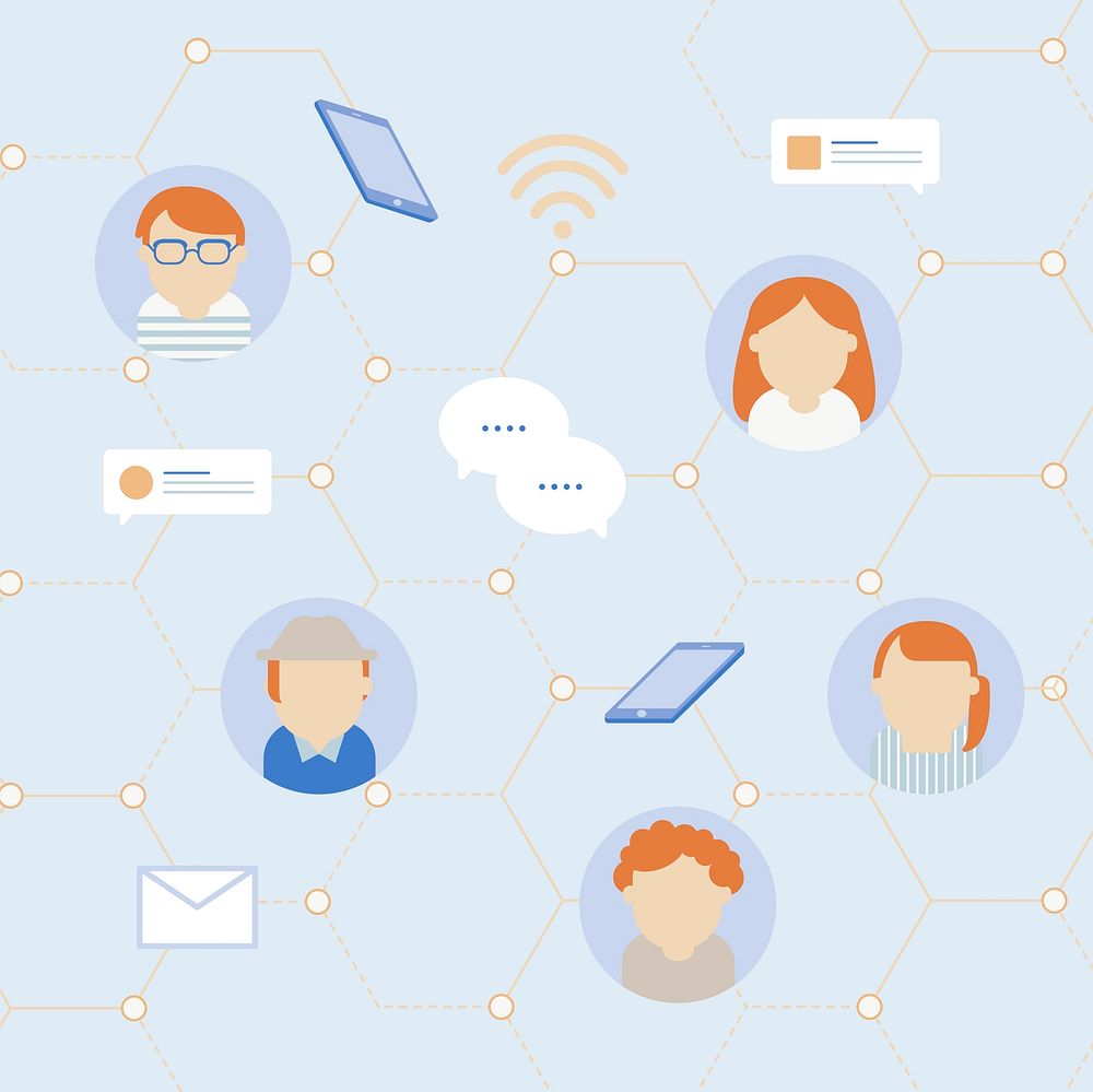 Vector of social network communication icons