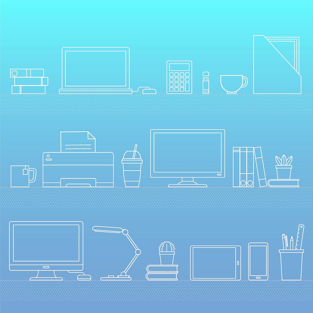 Vector Of Office Supplies Free Vector Rawpixel