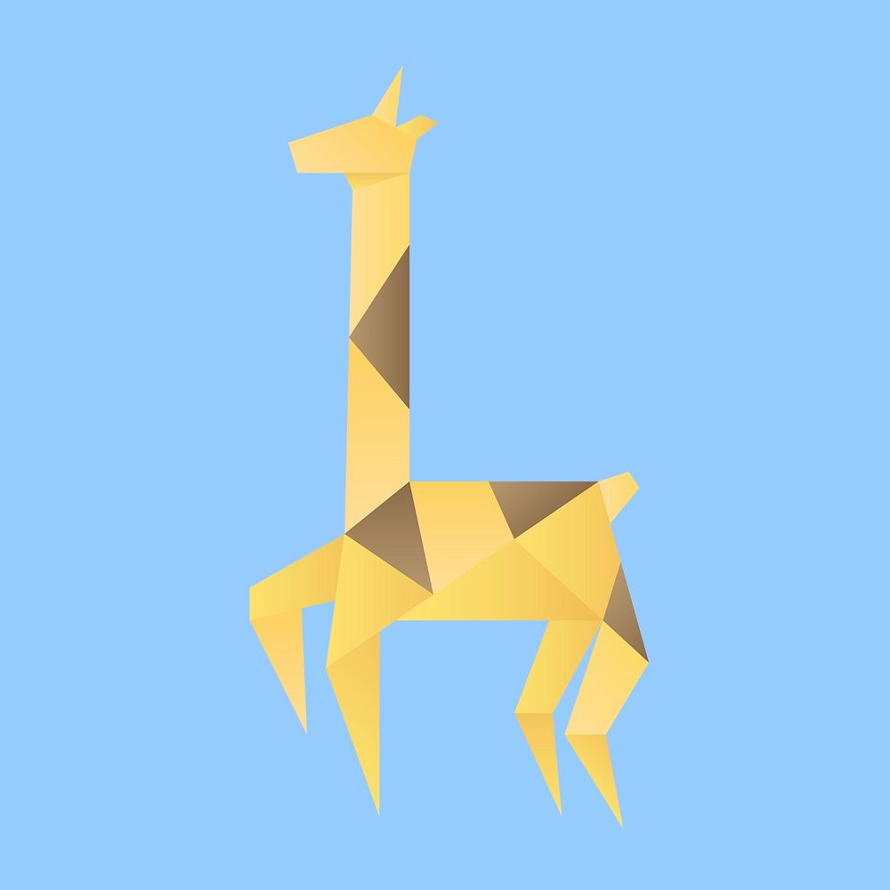 Cute giraffe animal craft psd geometric cut out
