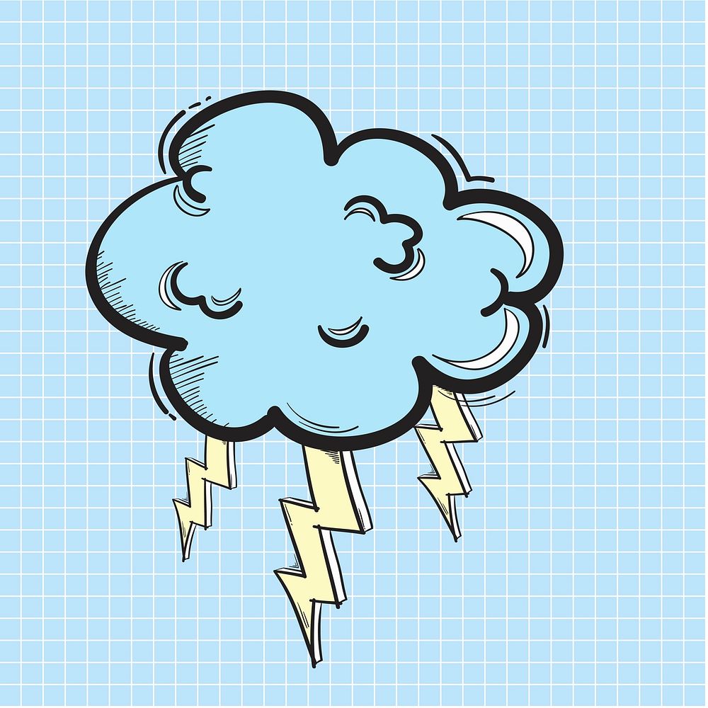 Vector of thunder cloud icon