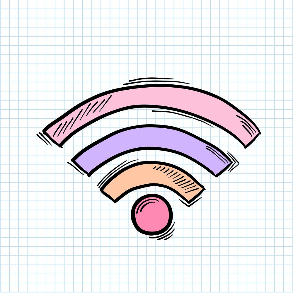 Illustration of wi-fi signal isolated on background
