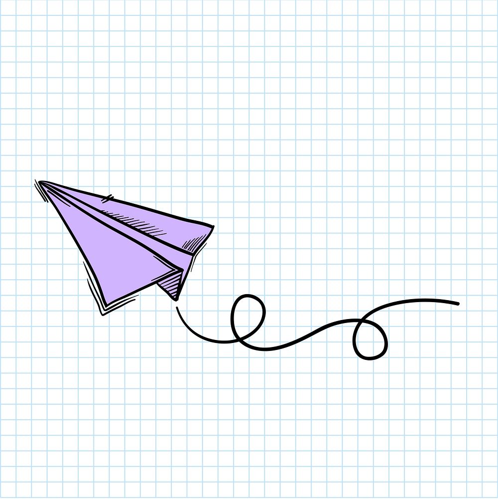 Illustration of paperplane isolated on background