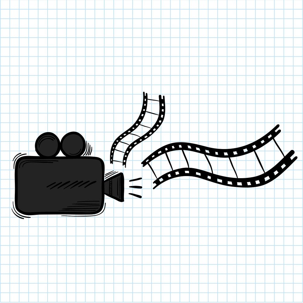 Illustration of film recorder isolated on background
