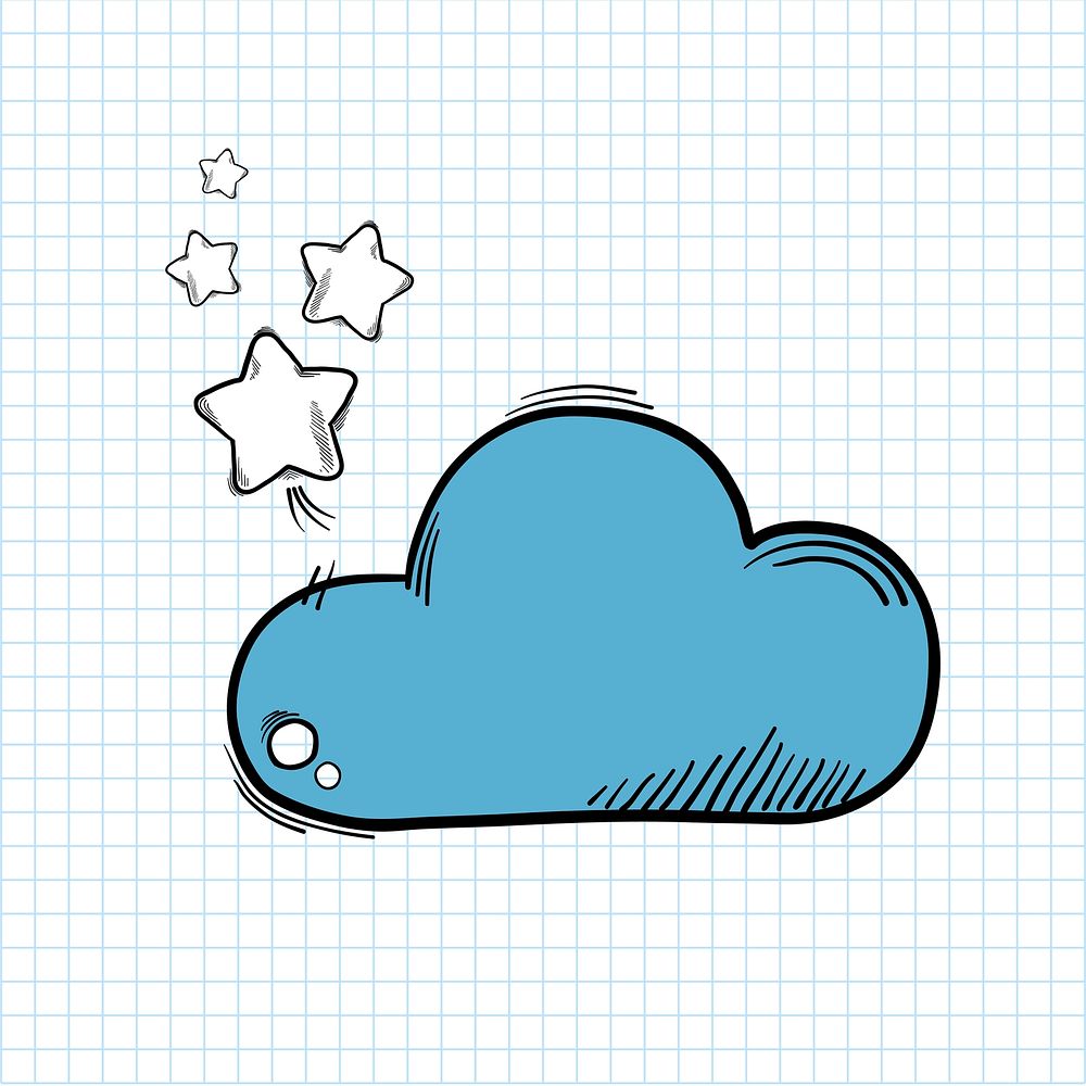 Illustration of cloud isolated on background