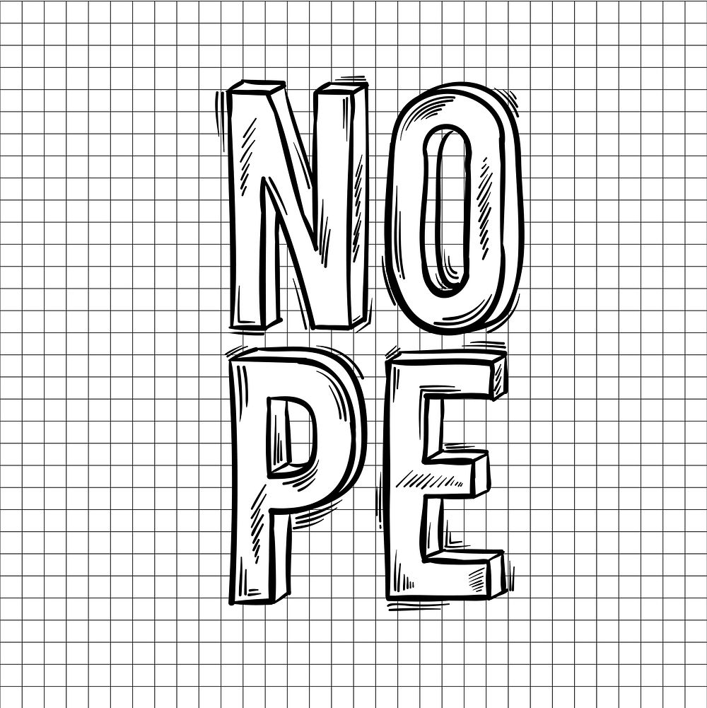 Nope word isolated on background