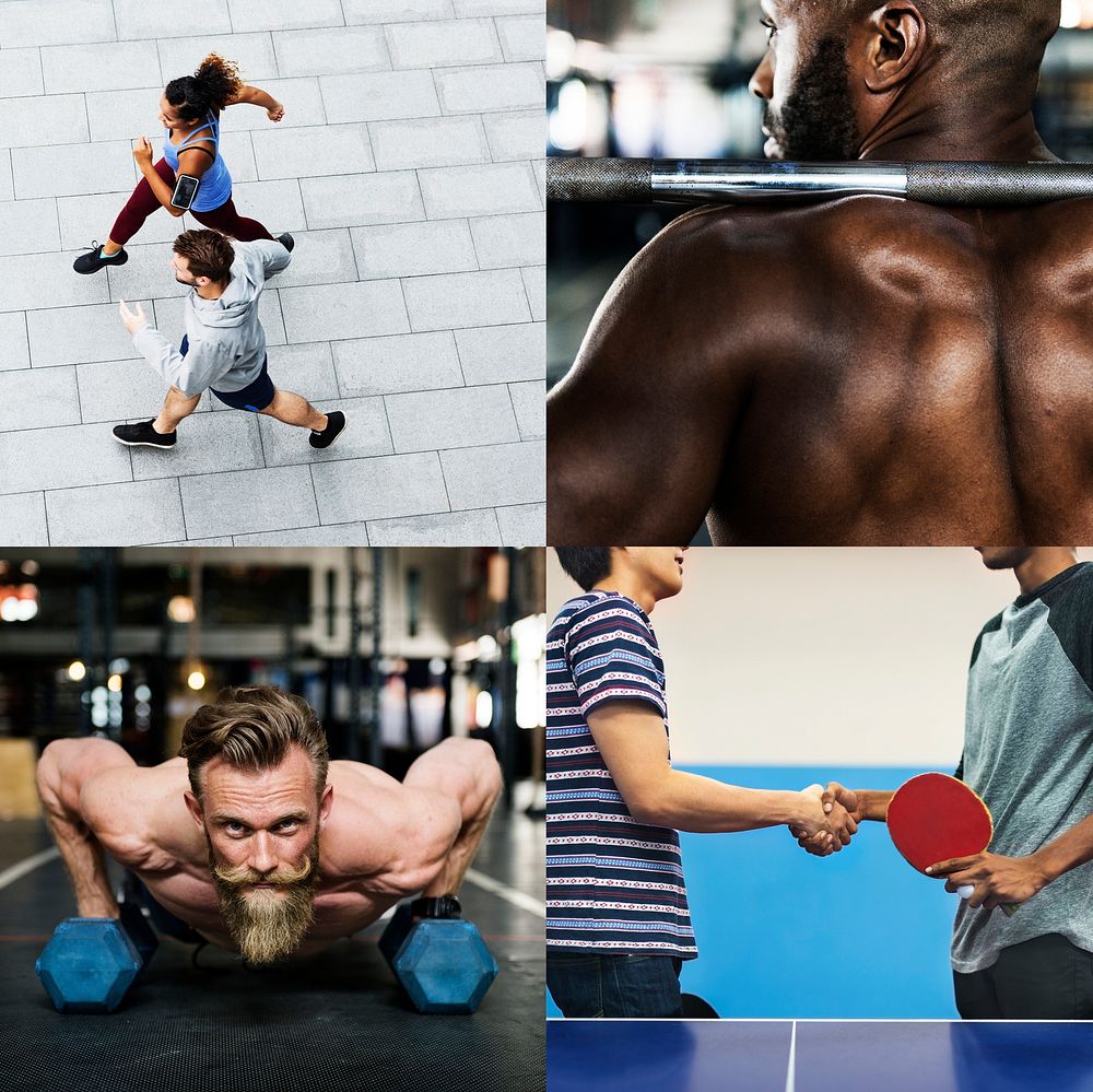Compilation of sports and fitnes images