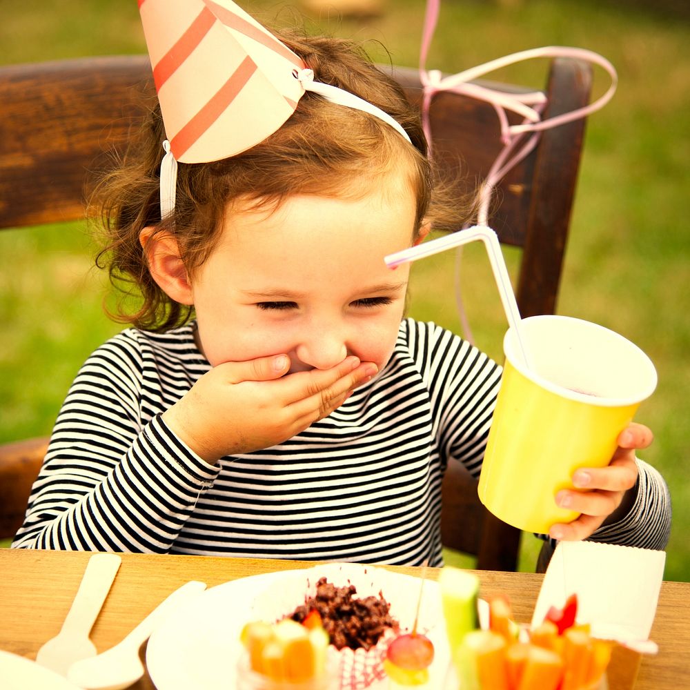Girl celebrating at a birthday party