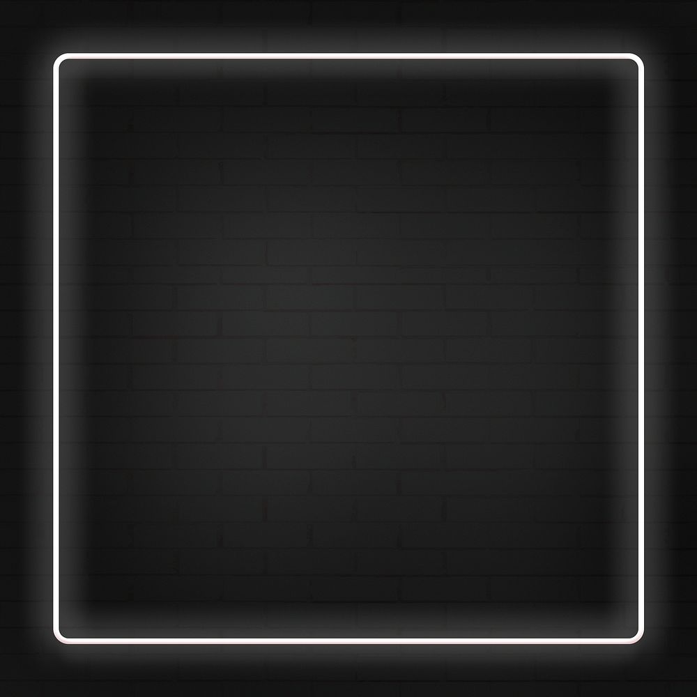 Glowing neon frame on a dark background