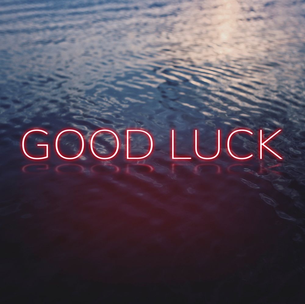GOOD LUCK word pink neon typography