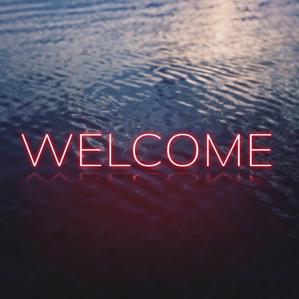 WELCOME word pink neon typography