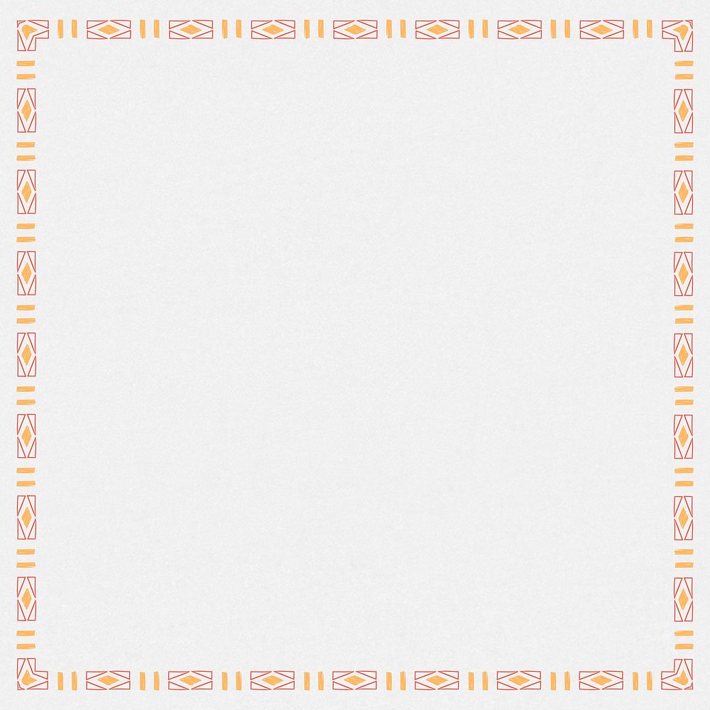 Orange ethnic frame element on a gray background