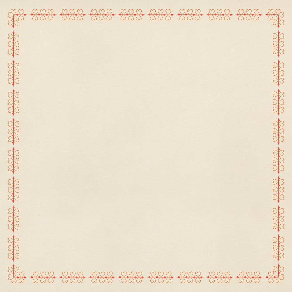 Red heart frame element on a beige background