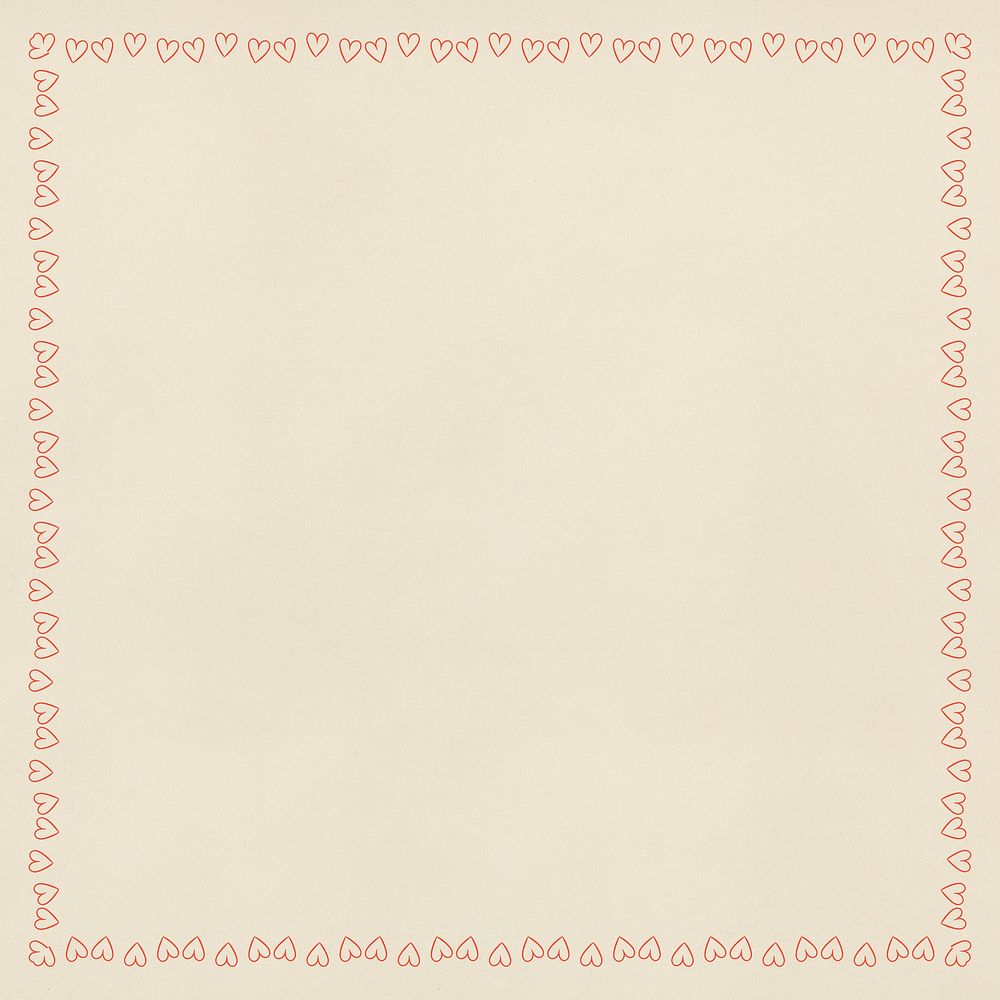Red heart frame element on a beige background