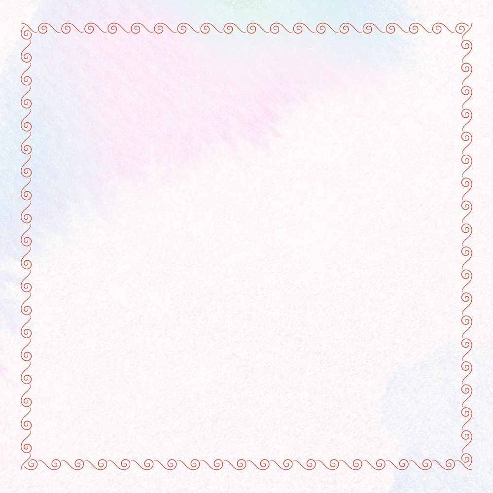 Red wave frame element on a pastel background