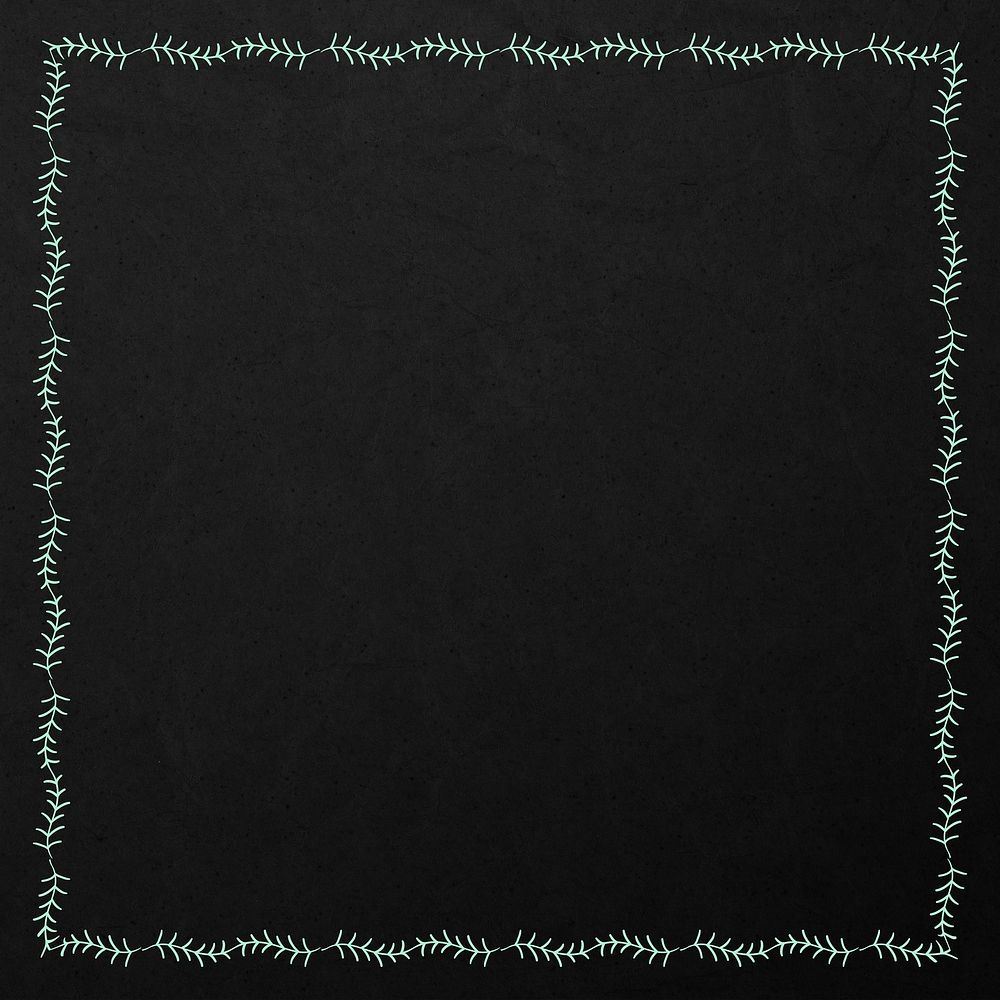 Green ornamental frame on a black background design element