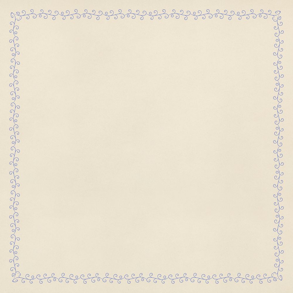 Blue ornamental frame on a beige background design element