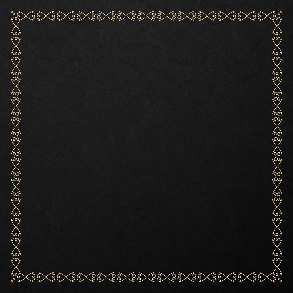 Brown ornamental frame on a black background design element
