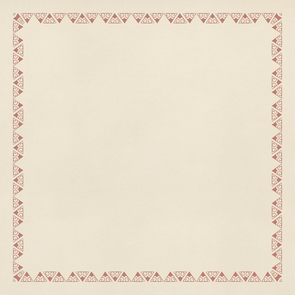 Brown tribal frame on a beige background design element