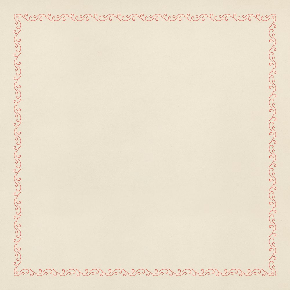 Red ornamental frame on a beige background design element